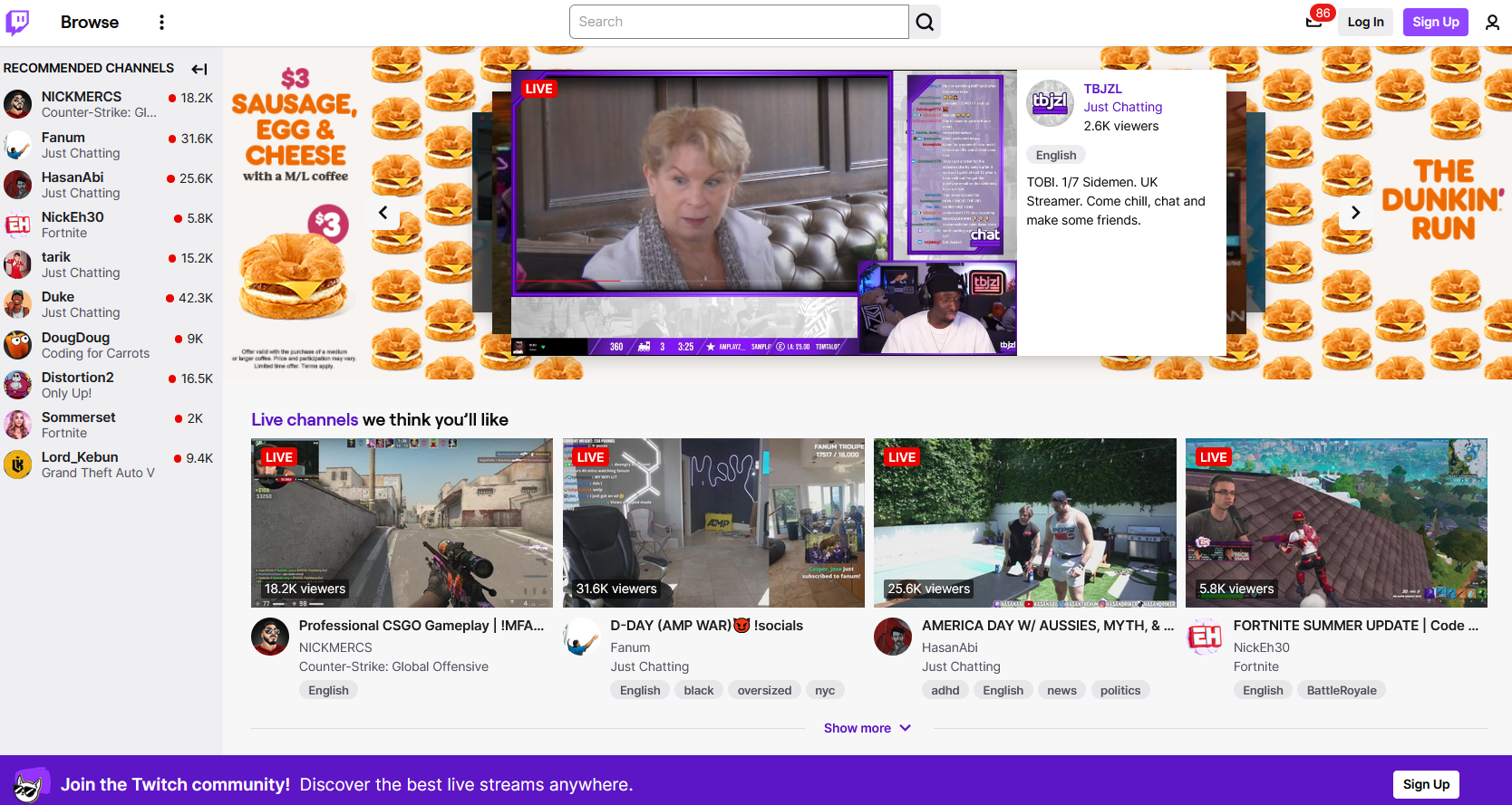 twitch video page