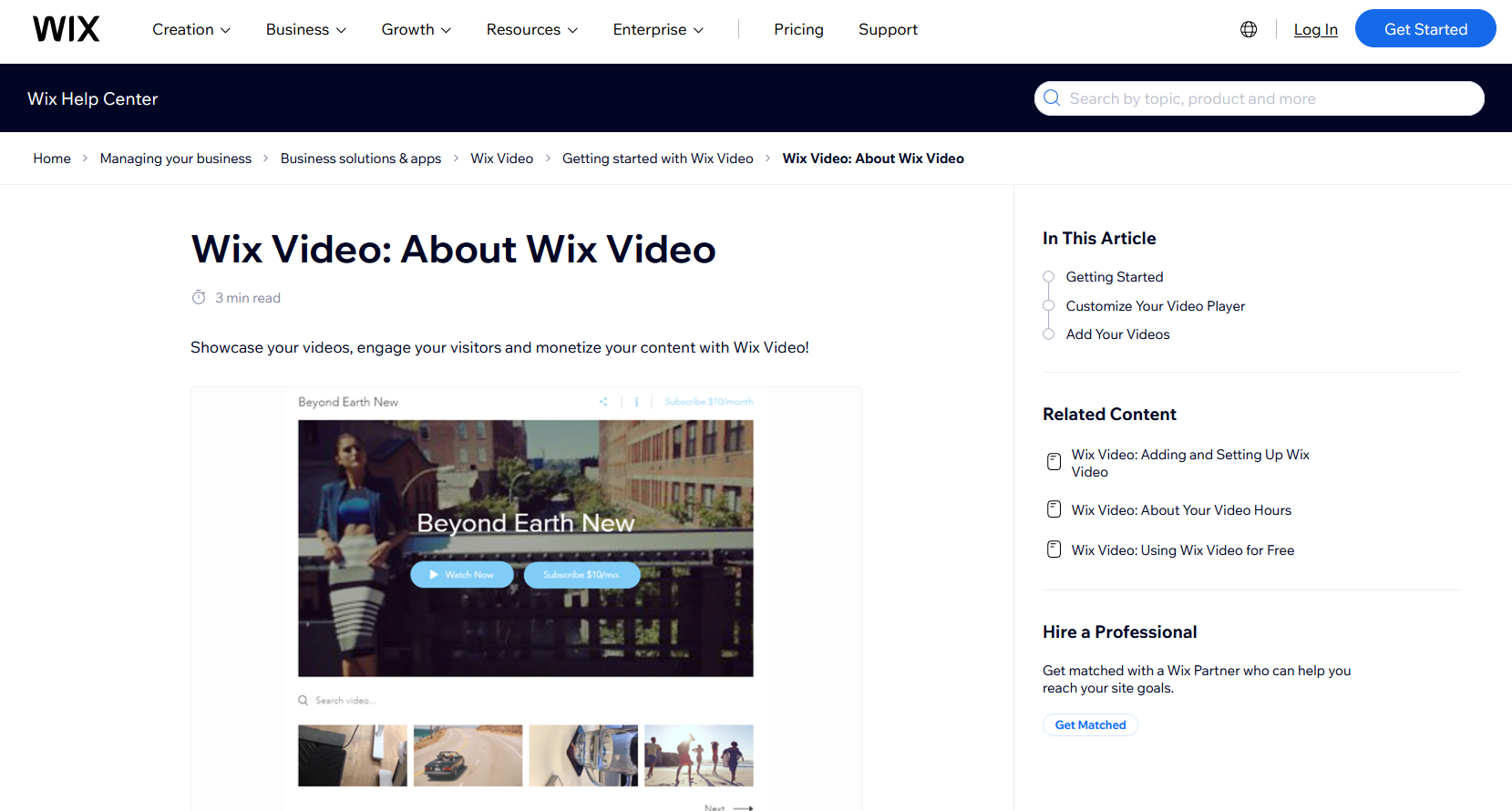 wix video page