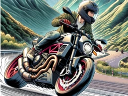 animated 2d character on motorcycle uai